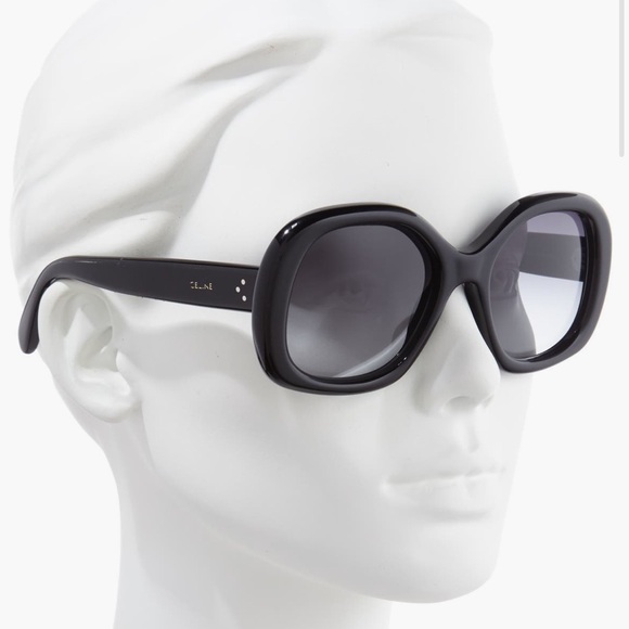 NWOT Celine 55mm Gradient Black Round Large Sunglasses - Picture 3 of 12
